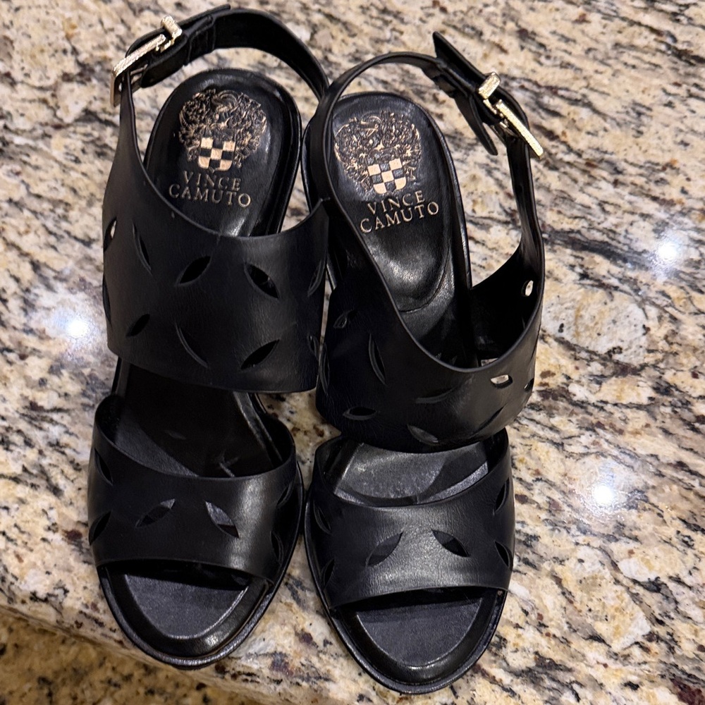 Vince Camuto Black Cutout Sandals